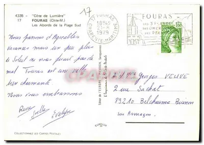 Os Abords da Praia Sul — Fouras (Charente-Maritime) — Edição da Europa, Piéron — Verso