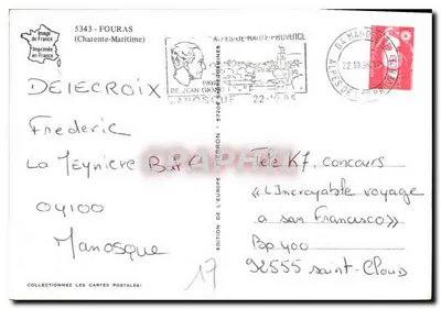 Port w La Rochelle — statki rybackie — Imprimeur La Rochelle, wydawca Europ — Rewers