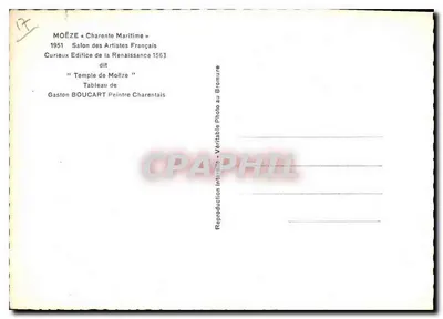 Moëze — Templo de Moëze — Gaston Boucart — Verso