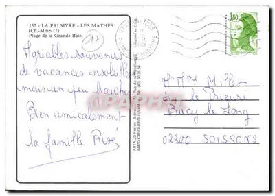 La Palmyre-les-Mathes — praia da Grande Baie — editor ARTAUD Frères — Verso