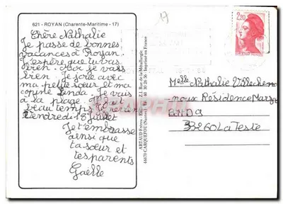 Royan — Widok ogólny, port, katedra, kasyno — Souvenir de Royan — Rewers
