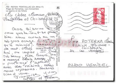 Pływa Pontaillac — ogólny widok — Kasyno i hotele — Artaud Frères, Z.I. Rue de Métallurgie — Rewers