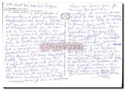 Saintes — Katedra św. Piotra i statek turystyczny — Cingy — Rewers