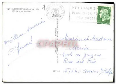 Plaża Nonnos — Meschers-sur-Gironde — Artaud Frères - Wydawcy — Rewers
