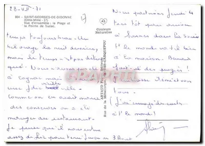 Saint-Georges-de-Didonne — Vista geral : a Praia e a Ponta de Suzac — Artaud Frères Editores — Verso