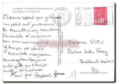 La Cigogne — Widok ogólny i plaża południowa — Wydawnictwo 'LA CIGOGNE' n°17.168.88 — Rewers