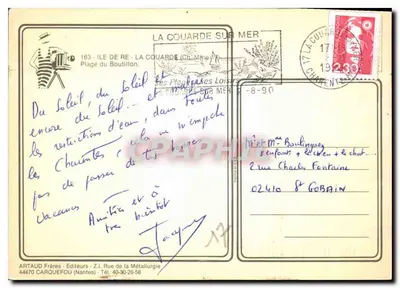 La Couarde-sur-Mer — Praia do Boutillon — Artaud Frères — Verso