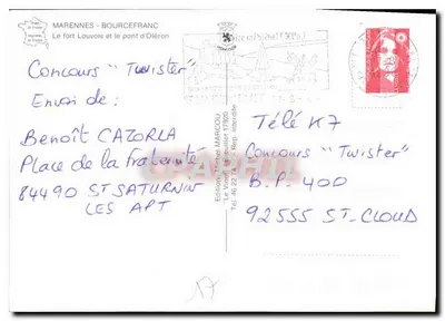 O forte Louvois e o ponte d'Oléron — Marennes-Bourcefranc — Éditions Michel MARCOU — Verso