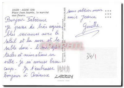 Agde — Place Jean Jaurès — Éditions d'Agde — Verso