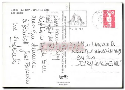 Los muelles — Le Grau-d'Agde (34) — Éditions d'Art Larrey — Reverso