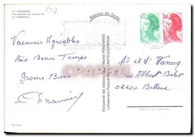 Niecodzienna widok z szczytu katedry — Beziers — Wydawnictwo Luxe Michel PENDARIAS — Rewers
