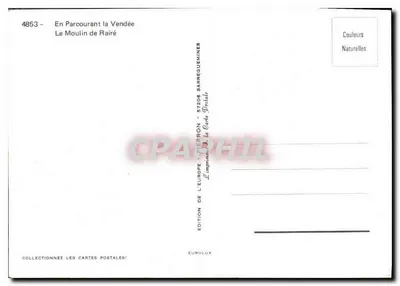 O Molino de Rairé — Vendée — Edição da Europa - Pierron — Verso
