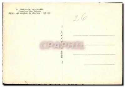 Barrage d'Eguzon — Chambres des Vannes — Édition S.T.O.F.E.G. — Rewers