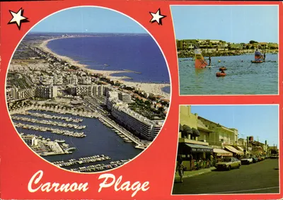 Carnon Plage — vista aérea, vela e rua — Éditions 'SL' Carnon-Plage