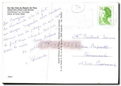 Às margens do Bassin de Thau — Balaruc-les-Bains — Société Éditions de France — Verso