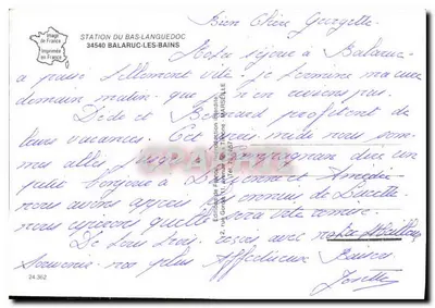 Balaruc-les-Bains — estação termal — Éditions de France, Imprimerie de France — Verso