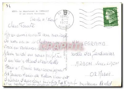 Departamento do Hérault — circuitos turísticos — Edições Maganto, Lyon — Verso