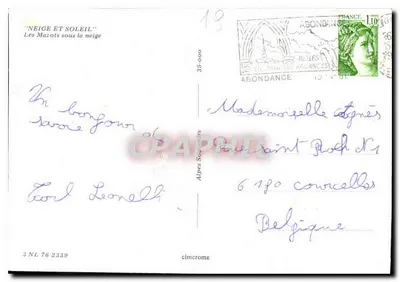 Os Mazots sob a neve — Alpes Stouphils — Cing — Verso