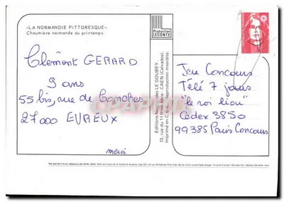 Normandia — Chalé normando na primavera — Edições LECONTE — Verso