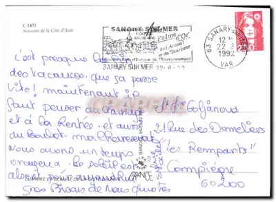 Sanary-sur-Mer, Toulon, Saint-Mandrier, Les Sablettes, Île d'Embiez, Le Brusc — Pamiętnik z Wybrzeża Azury — Rewers