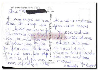 Chaumieres - Normandyjskie — tradycyjne normandzkie domy — Couleurs Naturelles, n°104 — Rewers
