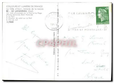 Lavandou — Pamiątka z Lavandou — Wydawnictwo Sztuki Yvon — Rewers