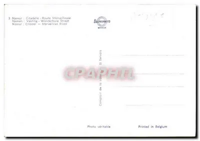 Namur — Citadel — Route Merveilleuse — Bromophoto, Wydane w Belgii — Rewers