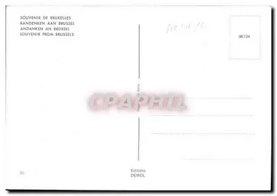 Brussel — nachtgezicht op historische gebouwen — Edities DEMOL, n° 00124 — Achterkant