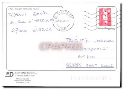 Casa Florida — Évreux — Edições Dubray, n° D 195 — Verso