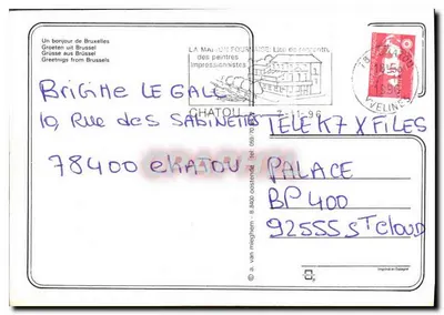 Bruxelles — widok panoramiczny — La Maison Fournaise — Rewers