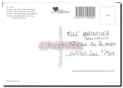 Ondas — Editor ARTAUD Frères, N° 56 — Verso