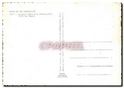 Place de l'Opéra — Paryż — Wydawca André Lecomte, nr 7014 — Rewers