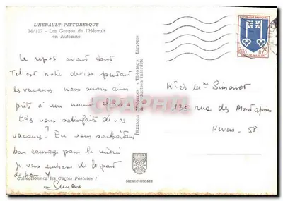 De Gorges de l'Hérault — Herfst — Uitgave Médiagrammes & Théodolac, n°34/117 — Achterkant
