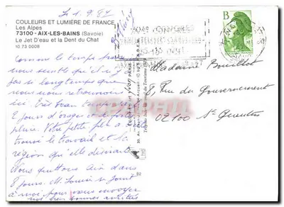 Wodospad i Góra Kocia — Aix-les-Bains — Éditions Art Arcueil — Rewers