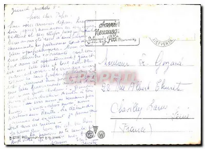 Zurych i Alpy — panoramowy widok miasta i zasnieżonych gór — Photoglob-Werthi A. G. (nr 1770) — Rewers