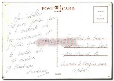 Paisagem de pântano com cisne e patos — Dufex, n° 501679 — Verso