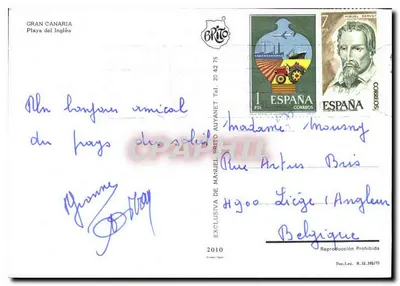 Plaza del Inglés — Gran Canaria — editor BRITO, n° 42 75 — Verso