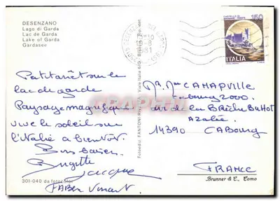 Widok z Desenzano del Garda — Saluti da DESENZANO — wydawca Foloredis, nr 301-040 — Rewers