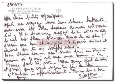 Les Jouvençelles — Ski-station Jura — uitgever Couleurs de Jura — Achterkant