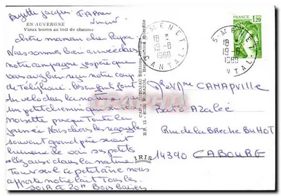 Stary buron z dachem z siana — Wydawca IRIS, nr 15 - 87350 Planaçol — Rewers
