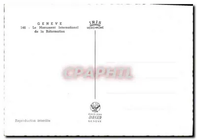 Monumento Internazionale della Riforma — Ginevra — Edizioni Jaeger — Verso