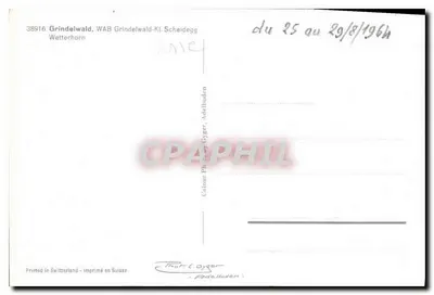 Grindelwald — Wetterhorn — wydawca Thor-Löger, Adelboden, nr 38916 — Rewers