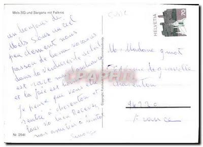 Mels SG i Sargans z Falknis — widok panoramiczny — Fotolhaus Schinnermann/Tammensbodenslip, nr 2541 — Rewers