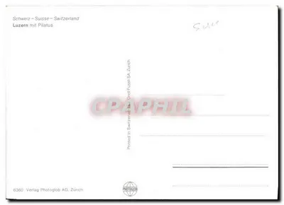 Luzern com Pilatus — Suíça — editor Photoglob AG Zürich, n° 6360 — Verso