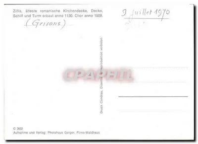 Zillis — starożytny rzymski kościół — Photohaus Gelger, Films-Waldhaus, nr C 3622 — Rewers