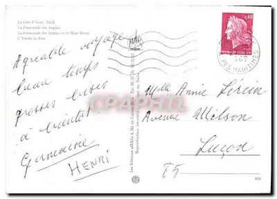 Nice — Widok Promenady Anglików i portu — Wydawnictwo CMAP - 866 — Rewers