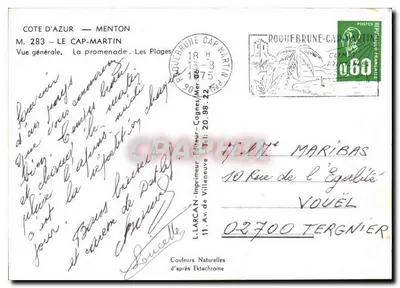 Cap-Martin — Vista geral — L. Larcane Editora — Verso