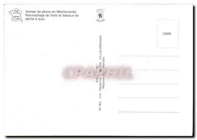 Remenda de redes no cais — Cenas de pesca na Méditerâneo — Edição 'SL' Villeurbanne — Verso