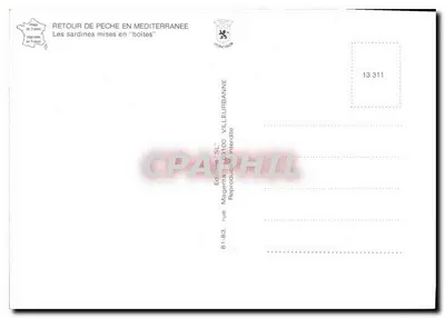 Retorno da pesca no Mediterrâneo — As sardinhas acondicionadas em caixas — Edições 'SL' Villeurbanne — Verso