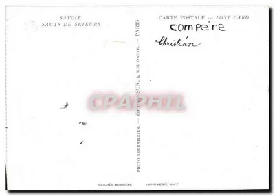 Saltos de esquiadores — Savoie — Edições Serraillier, Paris — Verso